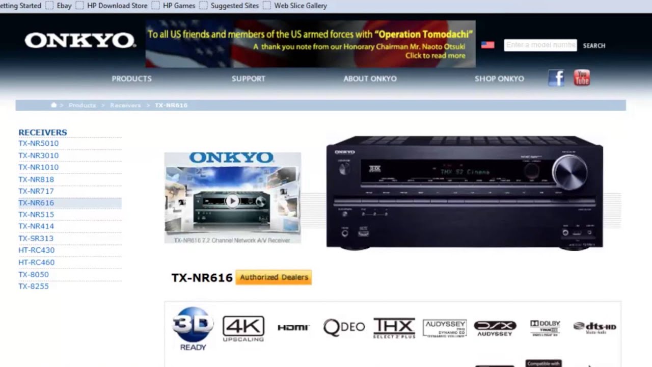 onkyo tx sr706 firmware update